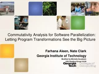 Farhana Aleen, Nate Clark Georgia Institute of Technology Modified by Michelle Goodstein