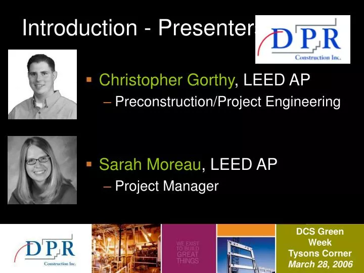 introduction presenters