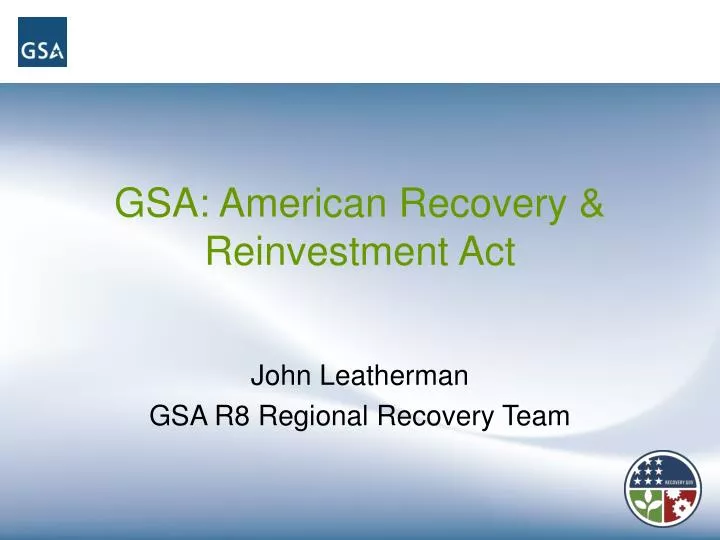 gsa american recovery reinvestment act