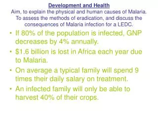 If 80% of the population is infected, GNP decreases by 4% annually.