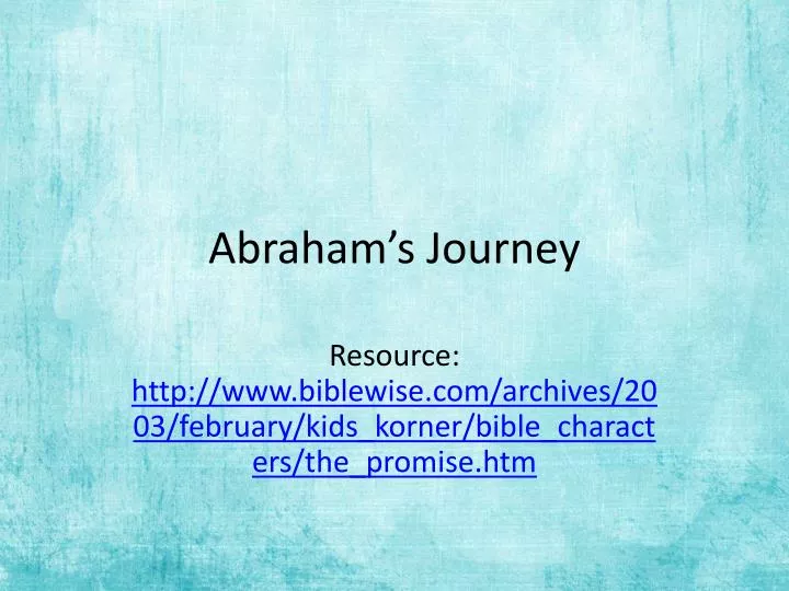 abraham s journey