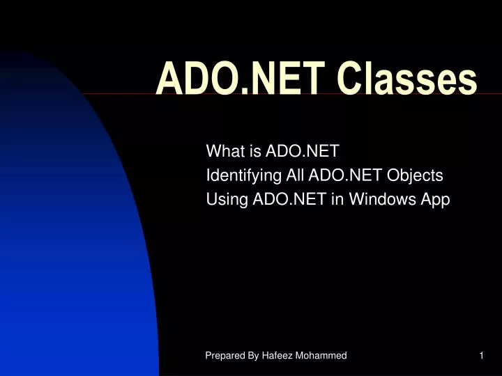 ado net classes