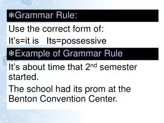 Grammar Rule: