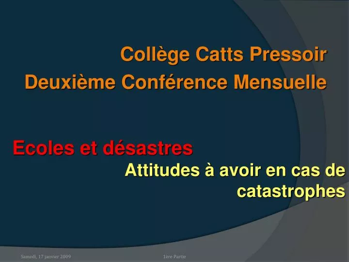 coll ge catts pressoir deuxi me conf rence mensuelle