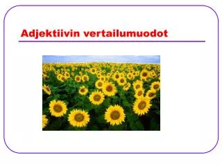 Adjektiivin vertailumuodot