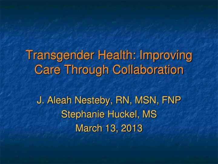 transgender health improving care through collaboration
