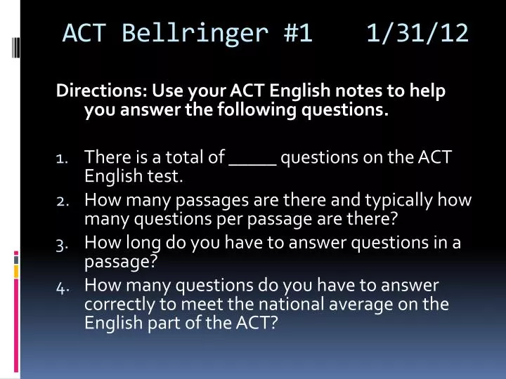 act bellringer 1 1 31 12