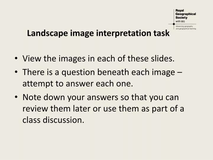 landscape image interpretation task