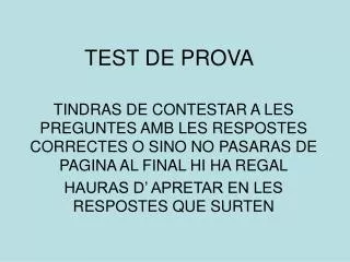 test de prova