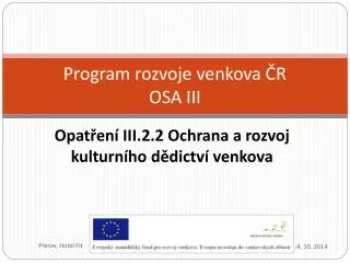 program rozvoje venkova r osa iii
