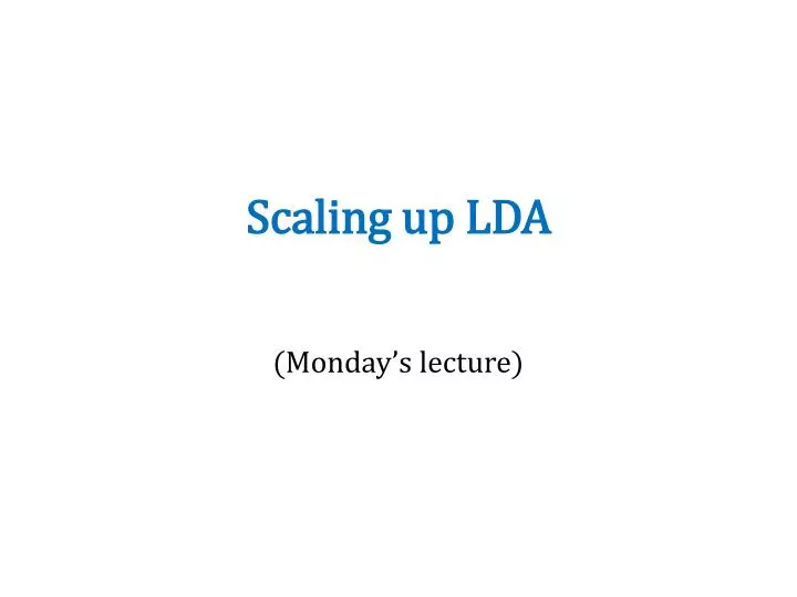 scaling up lda
