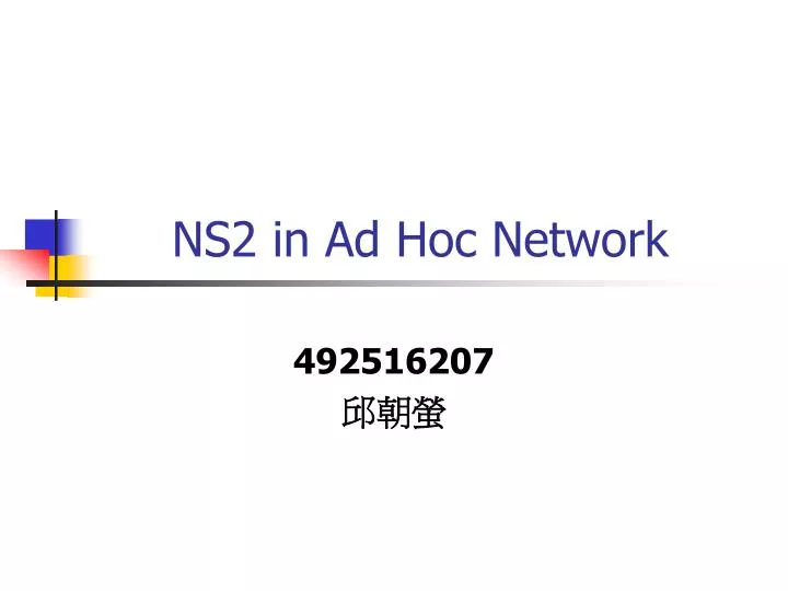 ns2 in ad hoc network
