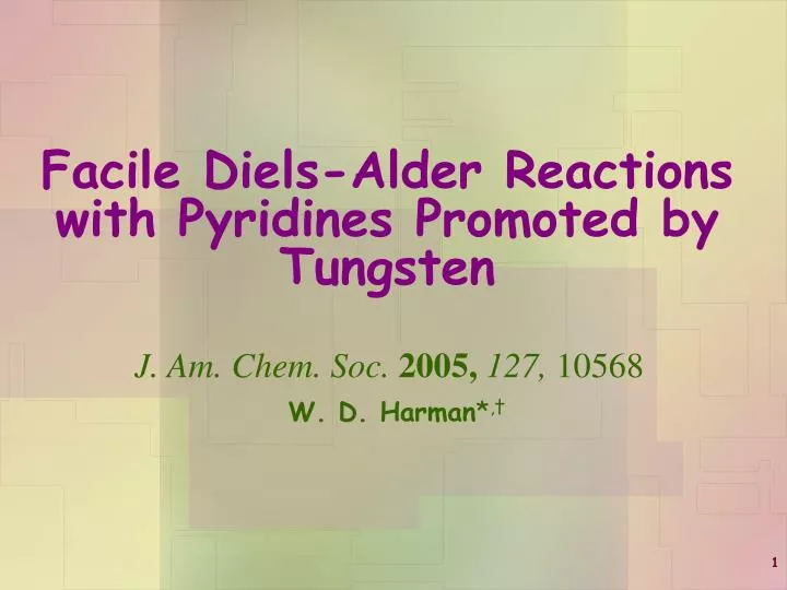 facile diels alder reactions with pyridines promoted by tungsten
