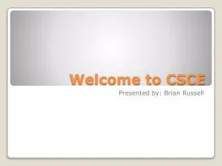 Welcome to CSCE