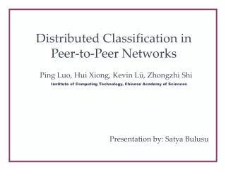 Distributed Classification in Peer-to-Peer Networks