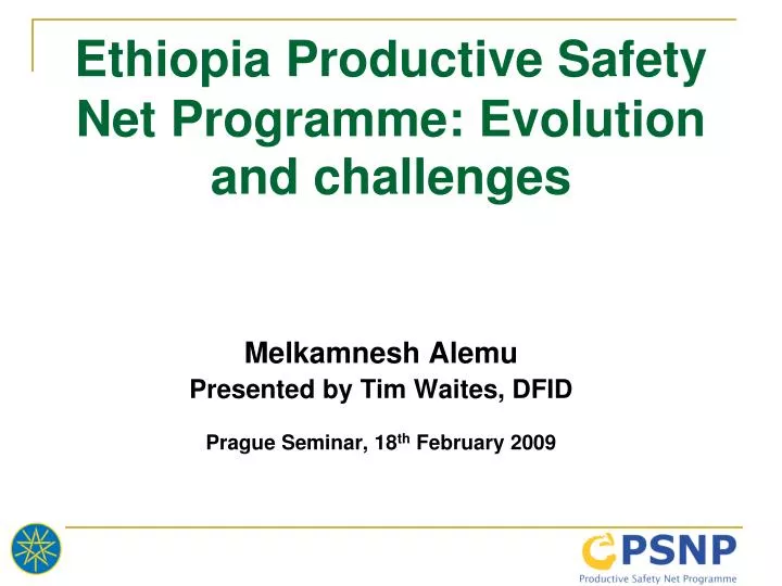 ethiopia productive safety net programme evolution and challenges