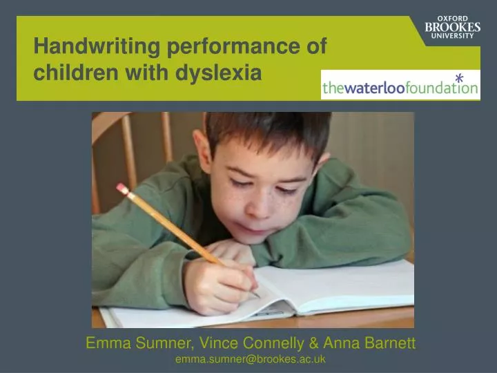 handwriting performance of children with dyslexia