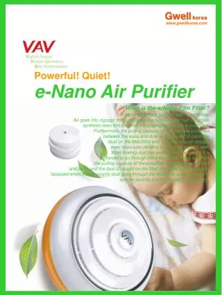 Powerful! Quiet! e-Nano Air Purifier