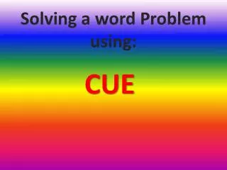 solving a word problem using
