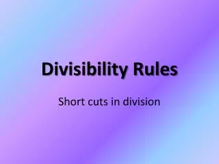 divisibility rules