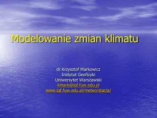 modelowanie zmian klimatu