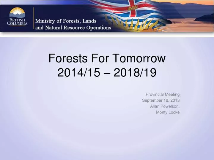 forests for tomorrow 2014 15 2018 19