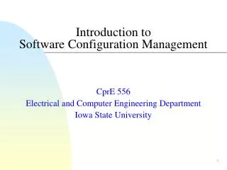 Introduction to Software Configuration Management