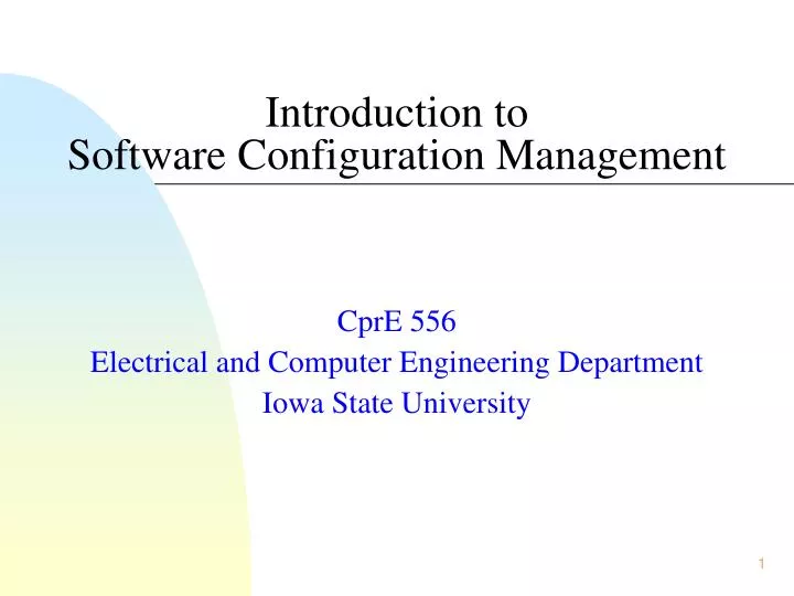 introduction to software configuration management