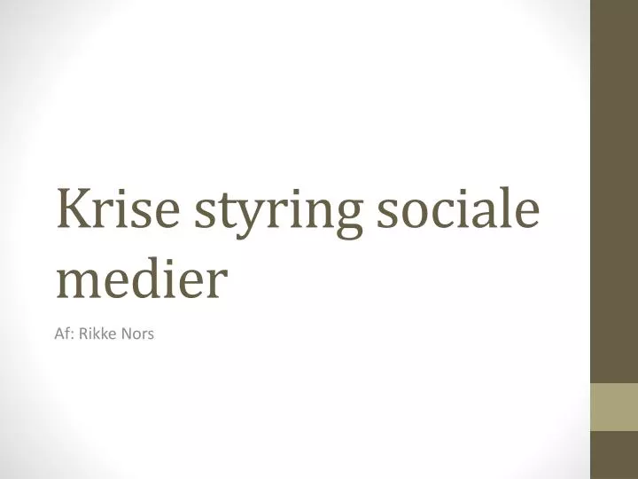 krise styring sociale medier