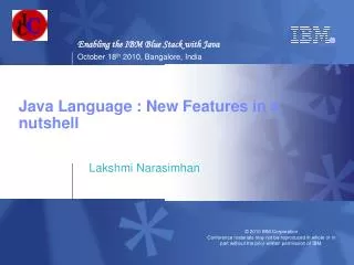 Java Language : New Features in a nutshell