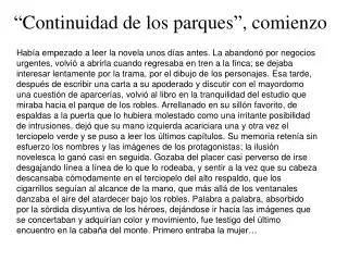 continuidad de los parques comienzo