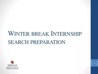 Winter break Internship search preparation