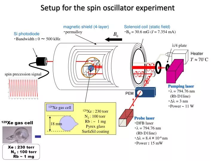 setup for the spin oscillator experiment