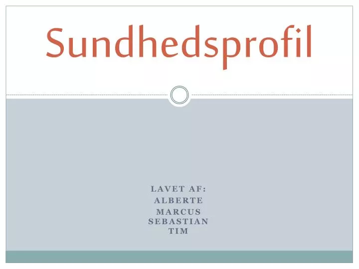 sundhedsprofil