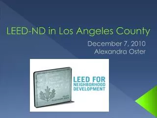 LEED-ND in Los Angeles County
