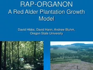 RAP-ORGANON A Red Alder Plantation Growth Model