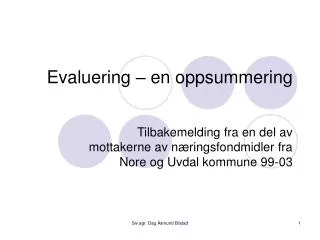 evaluering en oppsummering