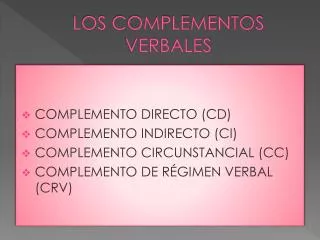 los complementos verbales