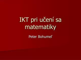 ikt pri u en sa matematiky