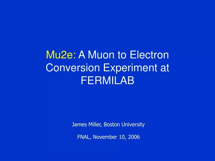 mu2e a muon to electron conversion experiment at fermilab