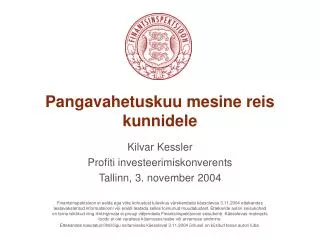pangavahetuskuu mesine reis kunnidele