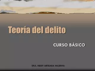 teor a del delito