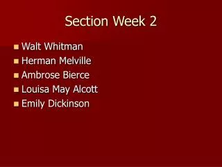 Section Week 2