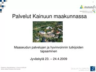 palvelut kainuun maakunnassa