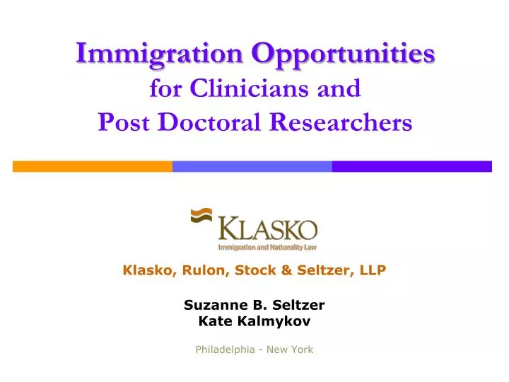 immigration opportunities for clinicians and post doctoral researchers