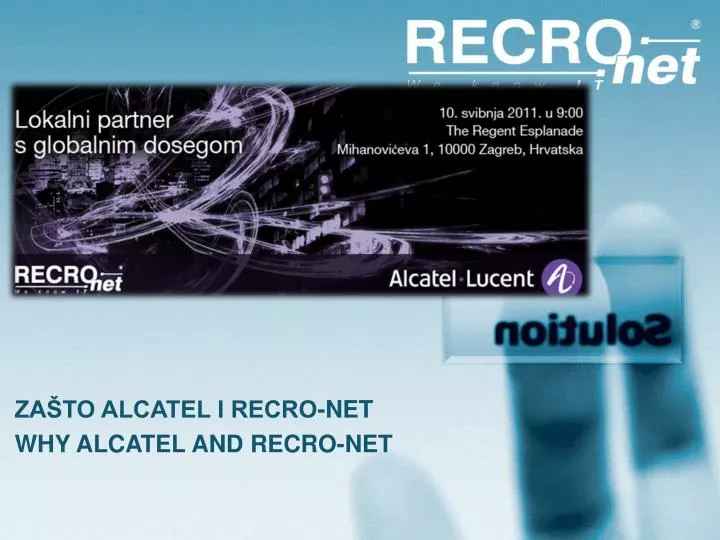 za to alcatel i recro net why alcatel and recro net