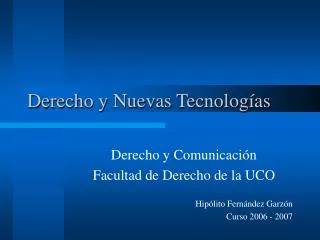 derecho y nuevas tecnolog as