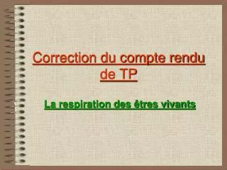 correction du compte rendu de tp