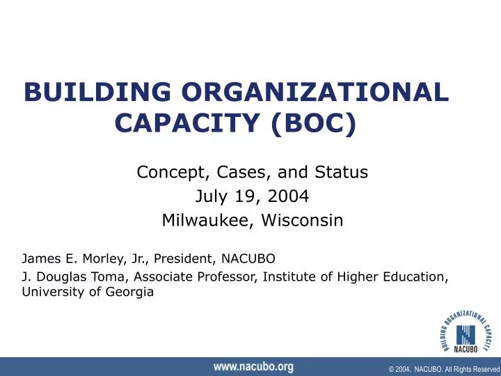 building organizational capacity boc