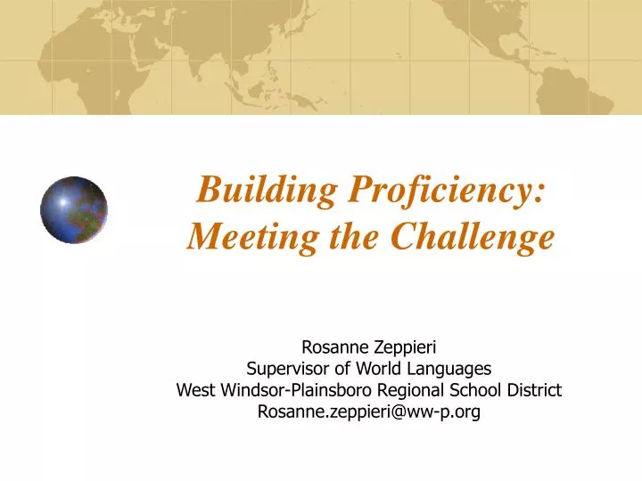 building proficiency meeting the challenge